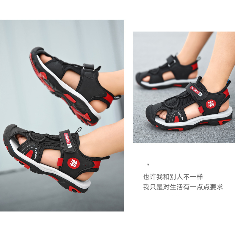 Xăng đan Khóa Dán Chống Trượt Thoải Mái Thời Trang Mùa Hè Dành Cho Trẻ 3-15 Tuổi