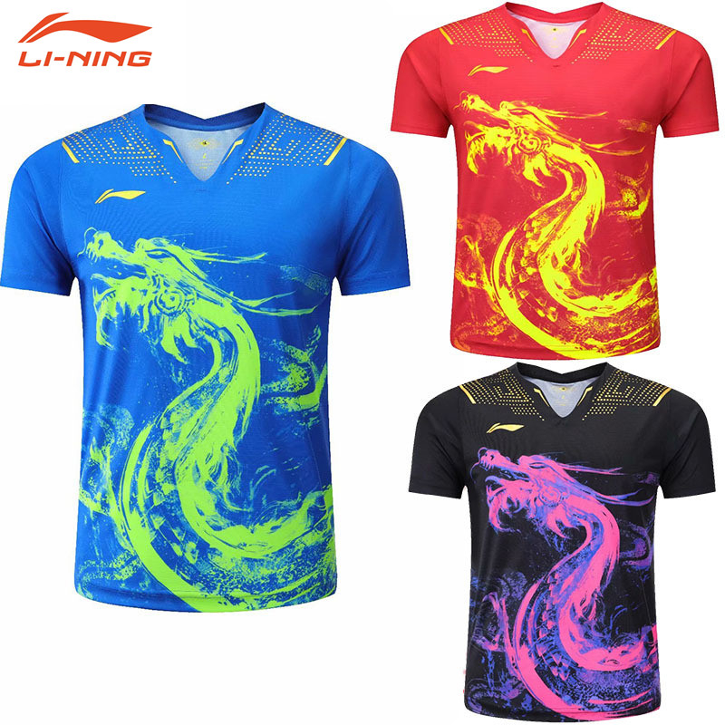 Li Ning Áo Sơ Mi Cặp Đôi Thoáng Khí Nhanh Khô Tập Luyện Bóng Bàn Cho Nam Và Nữ