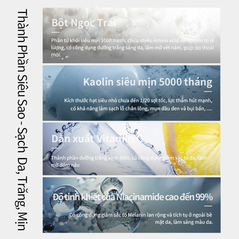 Mặt nạ đất sét MASKFAMILY làm sáng da/ mờ thâm nám/ giảm sắc tố melanin giúp da sáng trắng chăm sóc da mặt 80g