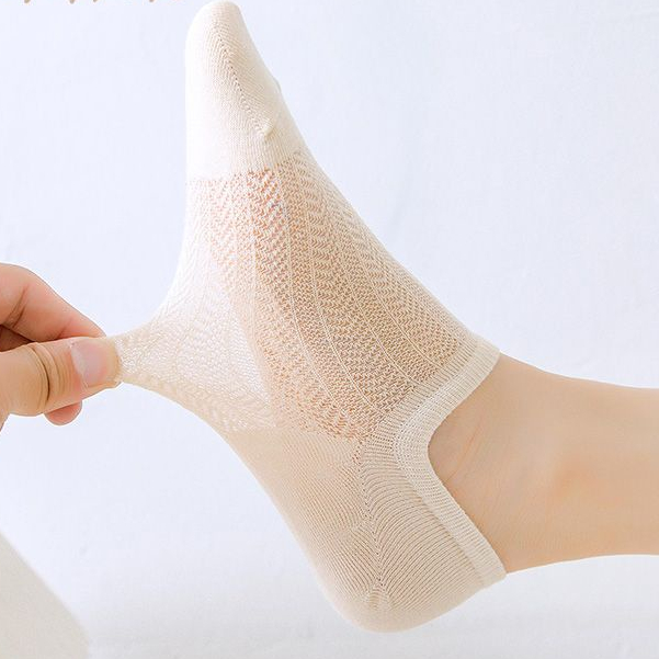 Vớ Thuyền Cotton Trơn Mỏng Miệng Nông Chống Trượt Phong Cách Mùa Hè Cho Nữ