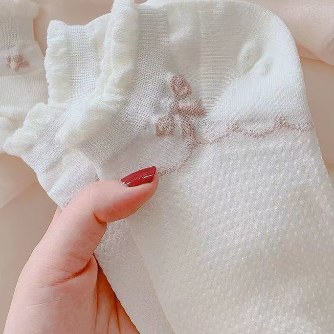 Vớ Trắng Miệng Nông Đính Nơ Phong Cách Công Chúa Ba Chiều Dễ Phối Đồ Thời Trang Mùa Hè Cho Học Sinh Nữ