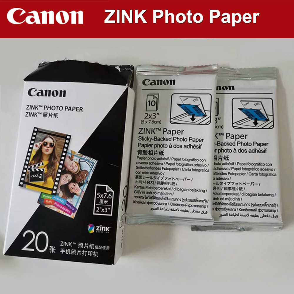 Canon Zink ZP-2030-20 ZP-2030 ZP2030 Giấy Ảnh 20 Tờ Cho PV-123 CV-123 ZV-123 PV123 CV123 ZV123 Máy I