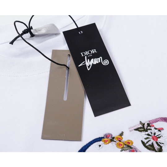 Áo Thun cotton Tay Ngắn Thêu Họa Tiết Dior Thời Trang Mùa Hè Cho Nam Và Nữ