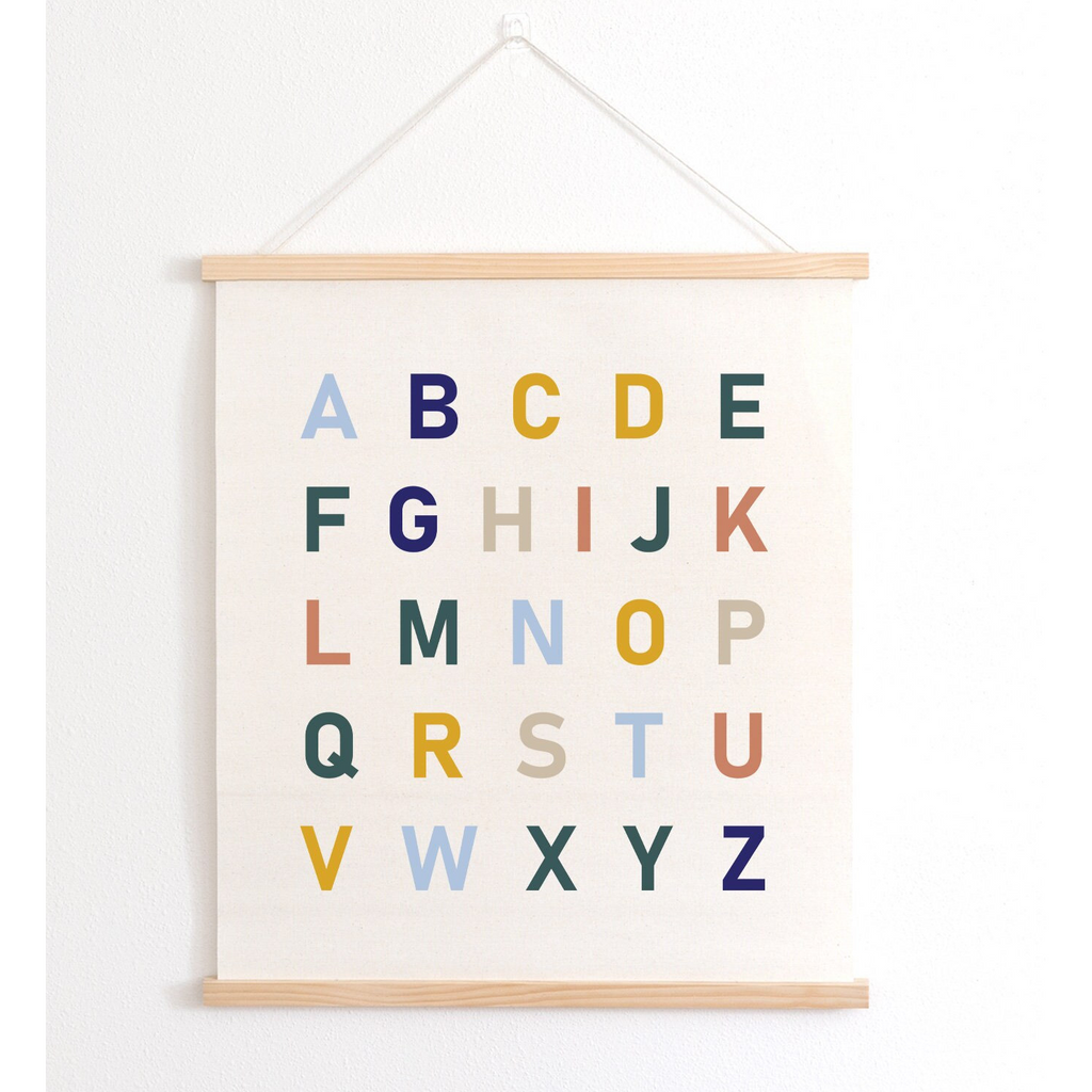 Abc Tranh Vải Bạt Treo Tường In Chữ Số Đại Dương Phong Cách Bắc Âu Trang Trí Phòng Trẻ Em