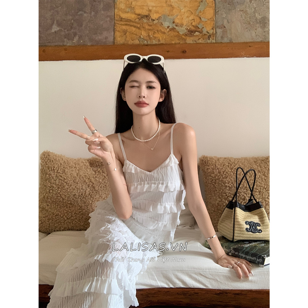 Đầm Dài Không Tay Cổ Chữ V Thời Trang Cho Nữ