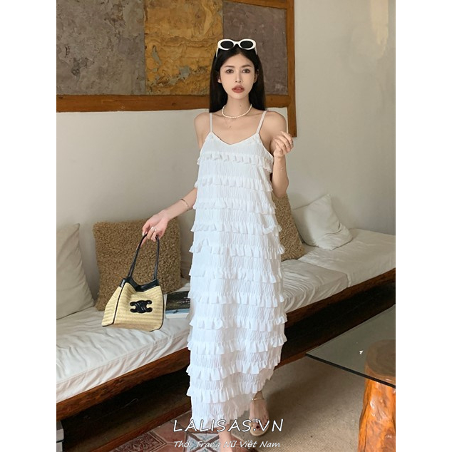 Đầm Dài Không Tay Cổ Chữ V Thời Trang Cho Nữ