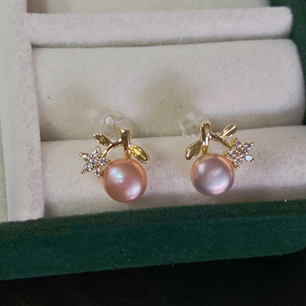 Khuyên Tai Ngọc Trai Nước Ngọt Tự Nhiên Cho Nữ