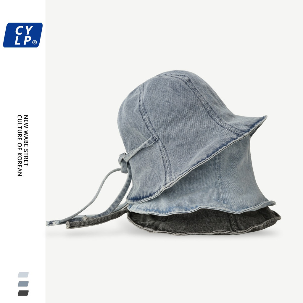 Nón Tai Bèo Denim Đính Nơ Ruy Băng Thời Trang Retro Nhật Bản Cho Nữ