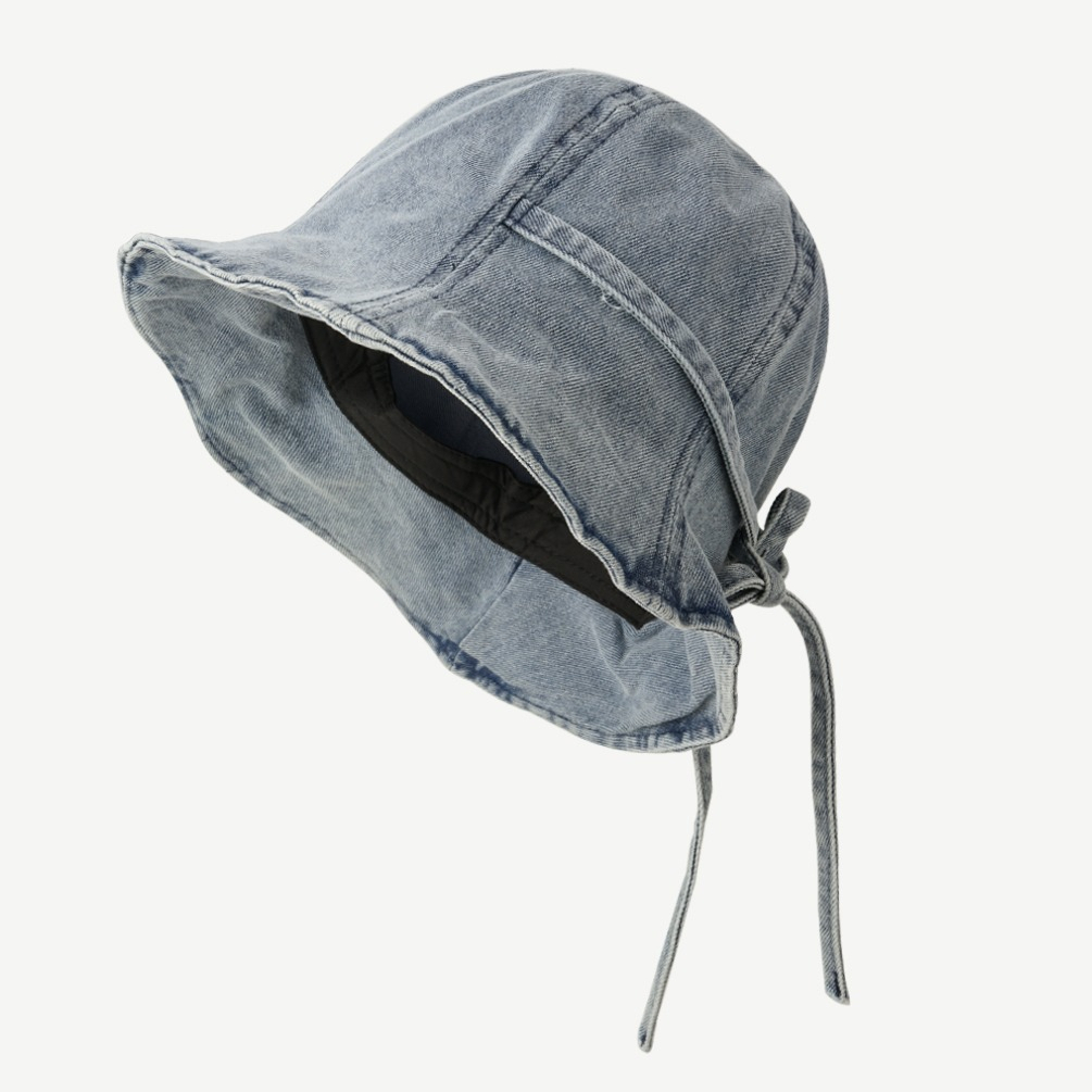 Nón Tai Bèo Denim Đính Nơ Ruy Băng Thời Trang Retro Nhật Bản Cho Nữ