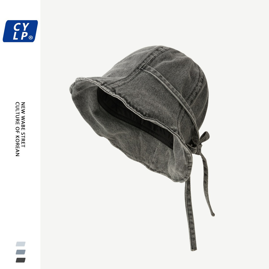 Nón Tai Bèo Denim Đính Nơ Ruy Băng Thời Trang Retro Nhật Bản Cho Nữ