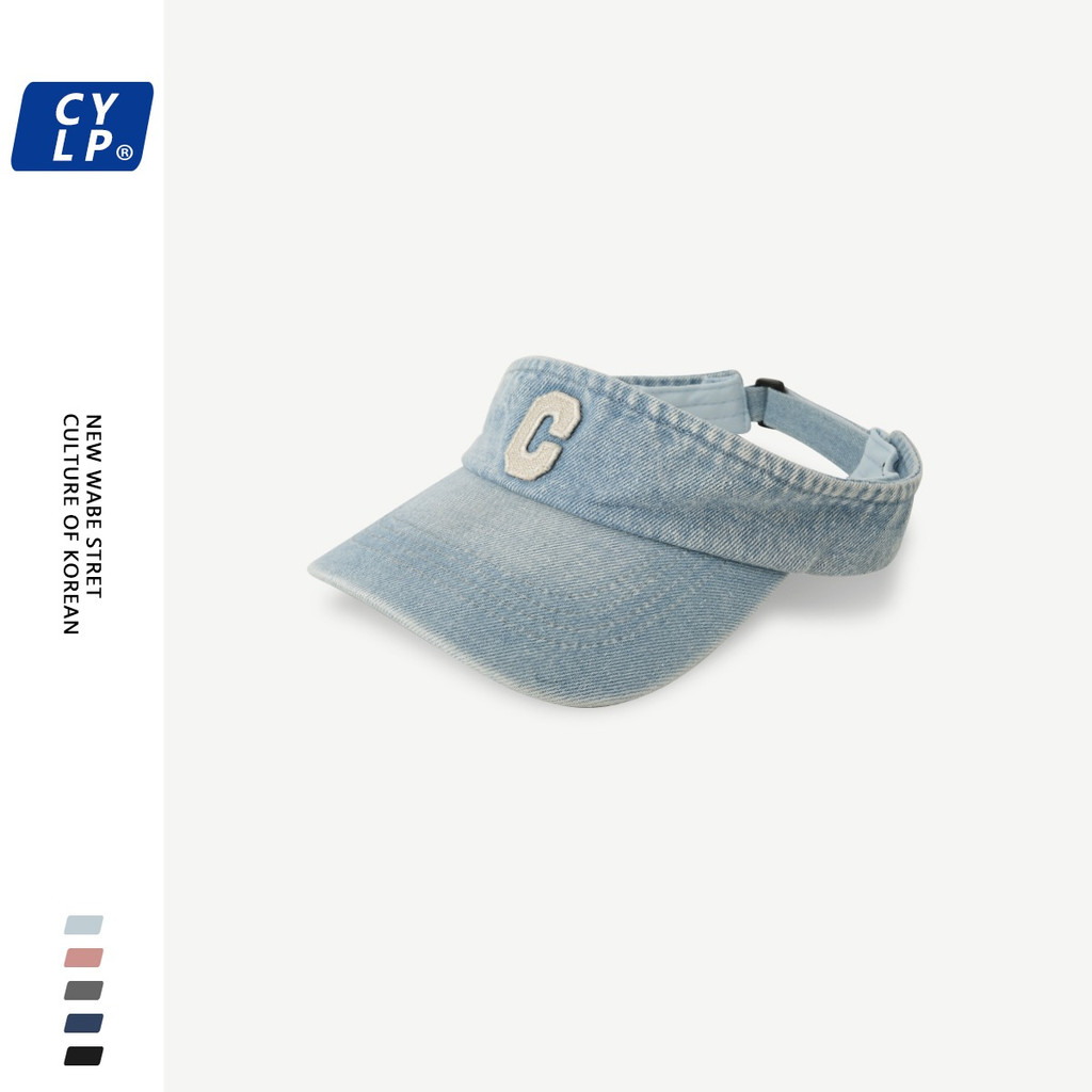 Mũ Lưỡi Trai Denim Chống Nắng Thêu Chữ C Phong Cách Thể Thao Đường Phố Hàn Quốc Cho Nữ