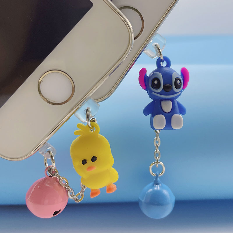 Nút Cắm Chống Bụi Kiểu Hoạt Hình Dễ Thương Cho Cổng Sạc Điện Thoại / Tai Nghe