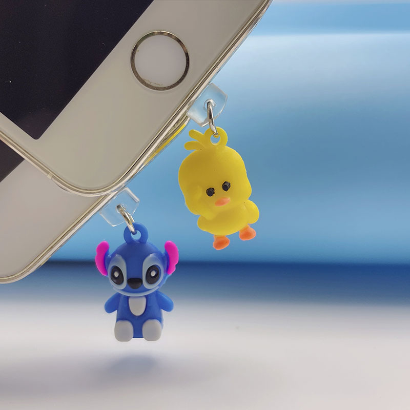 Nút Cắm Chống Bụi Kiểu Hoạt Hình Dễ Thương Cho Cổng Sạc Điện Thoại / Tai Nghe