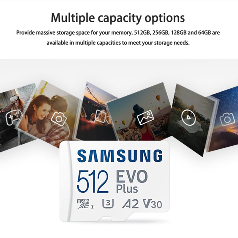 Thẻ Nhớ Micro SDHC Samsung EVO Plus 512GB / 256GB / 128GB / 64GB / 32GB