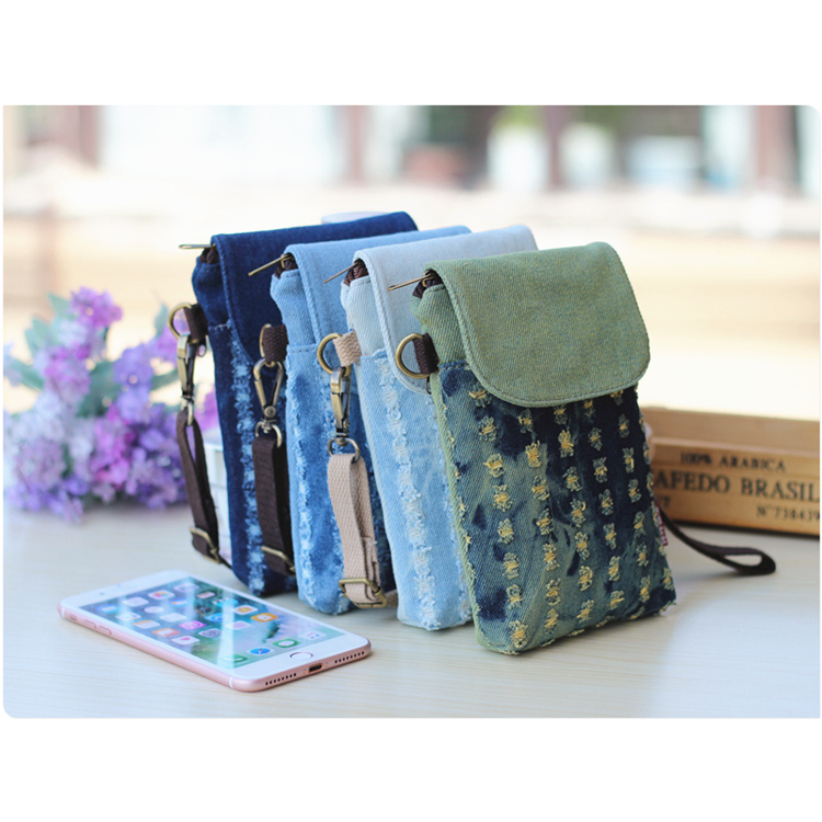 Túi Đeo Chéo Đựng Điện Thoại Bằng Vải Denim Thời Trang Mới 2023