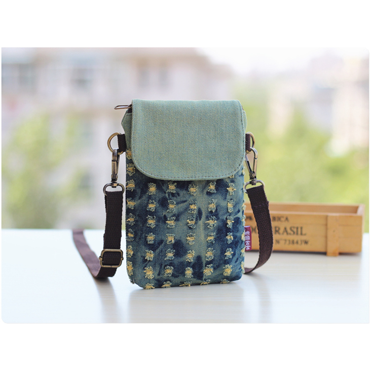 Túi Đeo Chéo Đựng Điện Thoại Bằng Vải Denim Thời Trang Mới 2023