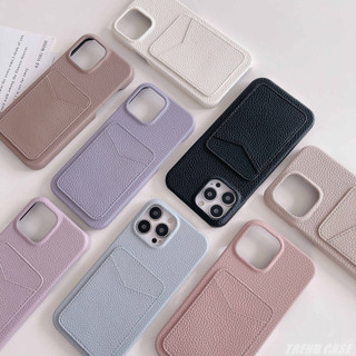 Ốp Điện Thoại Da Cứng Có Ngăn Đựng Thẻ Họa Tiết 3D Đơn Giản Sang Trọng Cho iphone 14 13 12 11 Pro Max 11 Pro