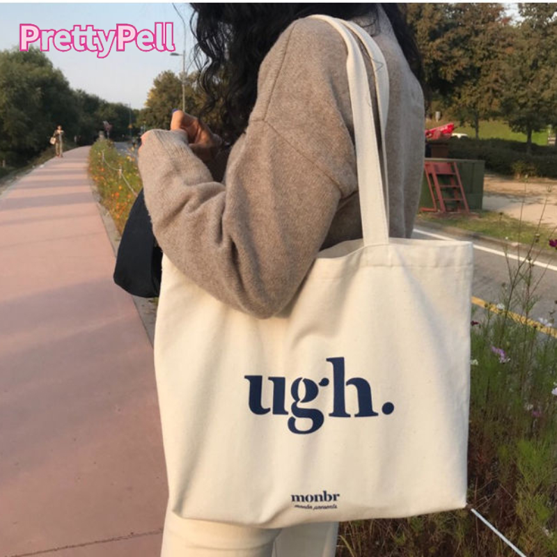 Prettypell Túi Xách canvas Cỡ Lớn Có Khóa Kéo Phong Cách Nhật Hàn Đơn Giản Cho Nữ | BigBuy360 - bigbuy360.vn