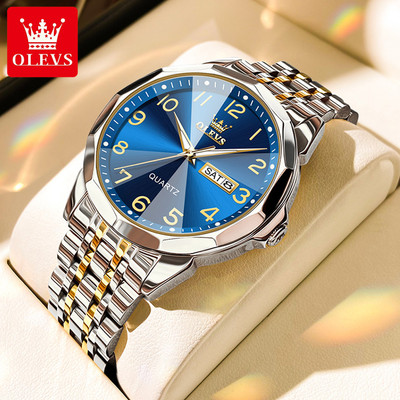 OLEVS  Đồng Hồ Nam Chính Hãng Chống Nước Thời Trang Dạ Quang Quà Tặng Bạn Trai Với Hộp 9970