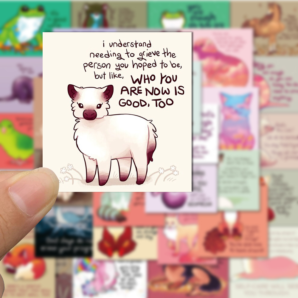 Set 50 / 60 Sticker Động Vật Hoạt Hình Dán Trang Trí Điện Thoại / Máy Tính