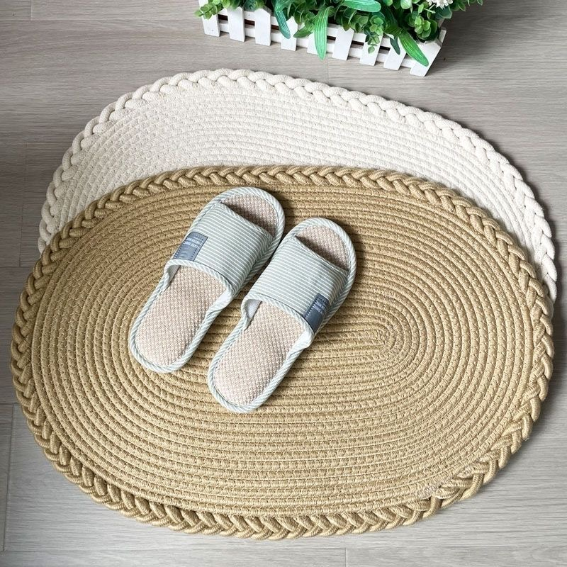Mauno Thảm Phòng Ngủ Dệt Tay Đầu Giường Nghiên Cứu Khách Hình Bầu Dục Màu Sắc Tinh Khiết Sàn