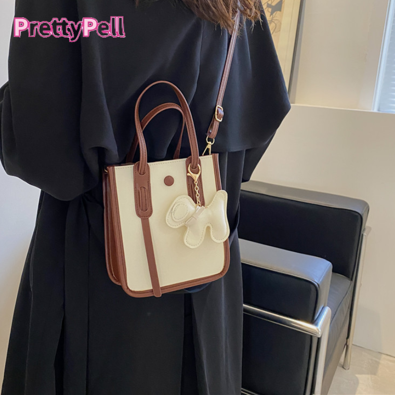 CHIC JOY❤Màu kẹo nối túi nhỏ thời trang PU túi vuông nhỏ xu hướng túi đeo chéo một bên màu trơn đơn giản