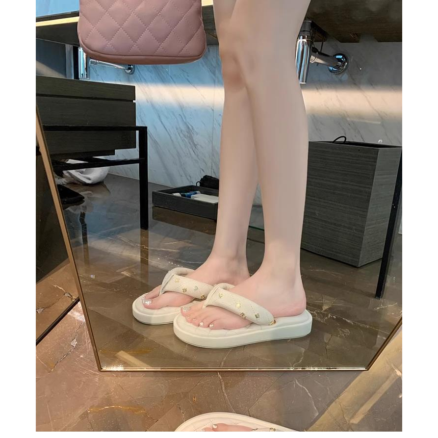 Sandal Xỏ Ngón Đế Dày Đính Đá Phong Cách Thời Trang Mới 2023 Dành Cho Nữ