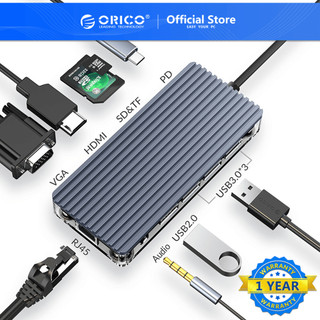 Hub orico wb-11p cho thiết bị macbook pro từ cổng usb-c type c sang nhiều cổng usb 3.0 hdmi dp rj45