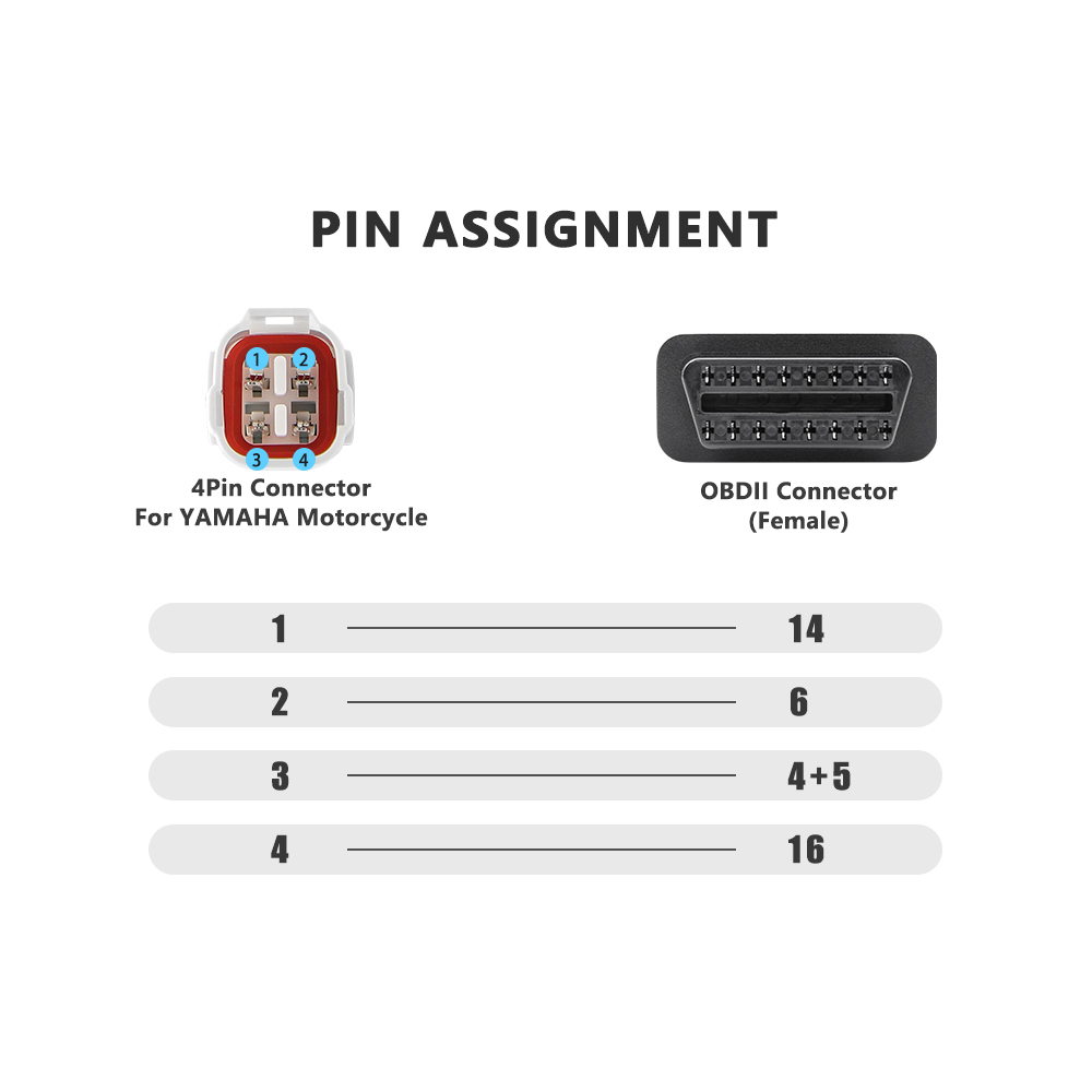 YAMAHA Dây Cáp Nối Dài 3PIN 4PIN OBD 2 OBD 2 Dành Cho Xe Mô Tô HONDA Moto 6PIN Sang 16PIN OBD2
