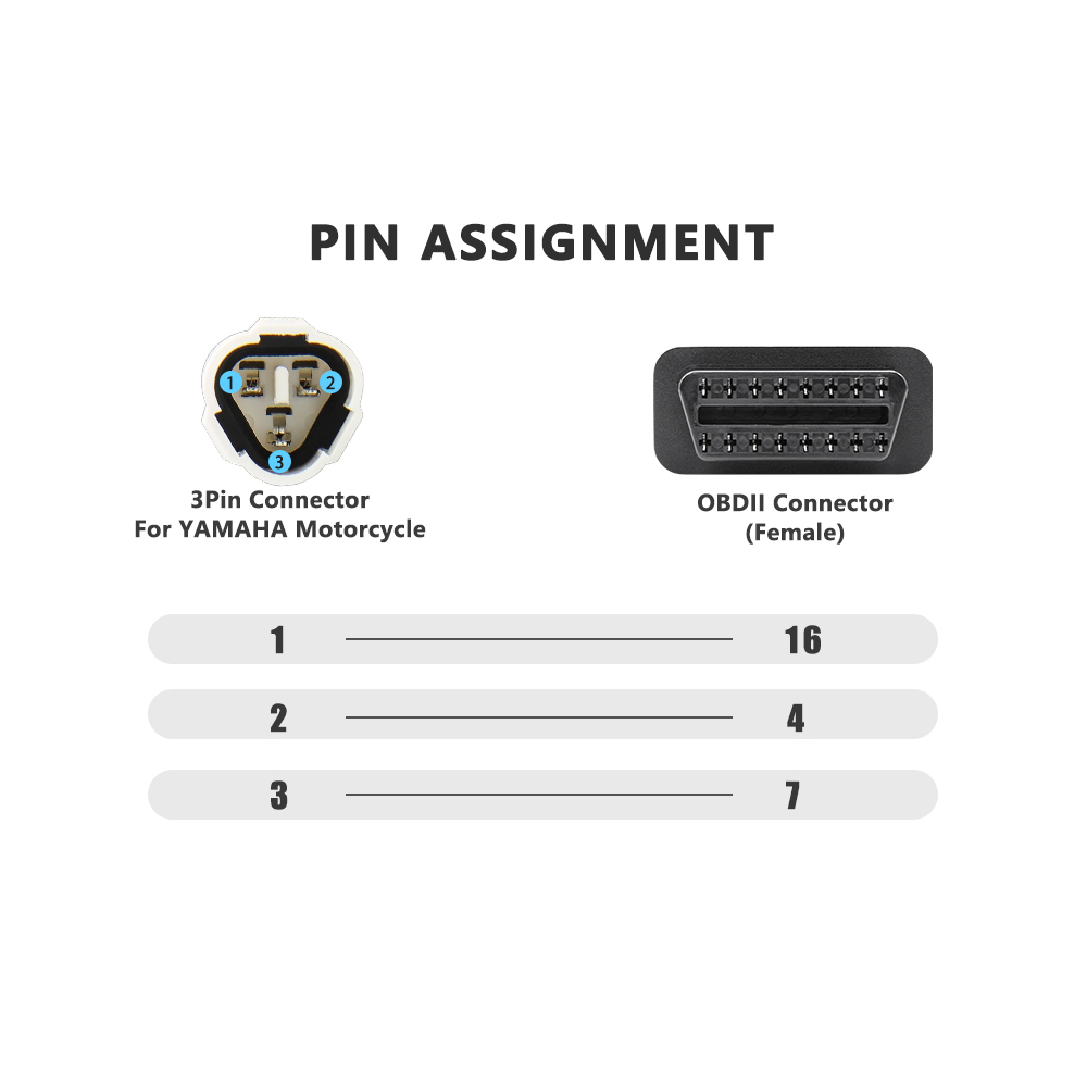 YAMAHA Dây Cáp Nối Dài 3PIN 4PIN OBD 2 OBD 2 Dành Cho Xe Mô Tô HONDA Moto 6PIN Sang 16PIN OBD2