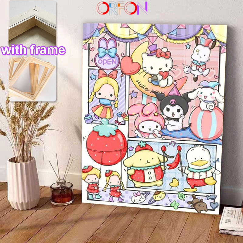 Tranh tô màu theo số Orfon - Tranh sơn dầu số hóa tự tô có khung 30x40 40x50cm có sẵn tổng hợp mẫu hot 2023