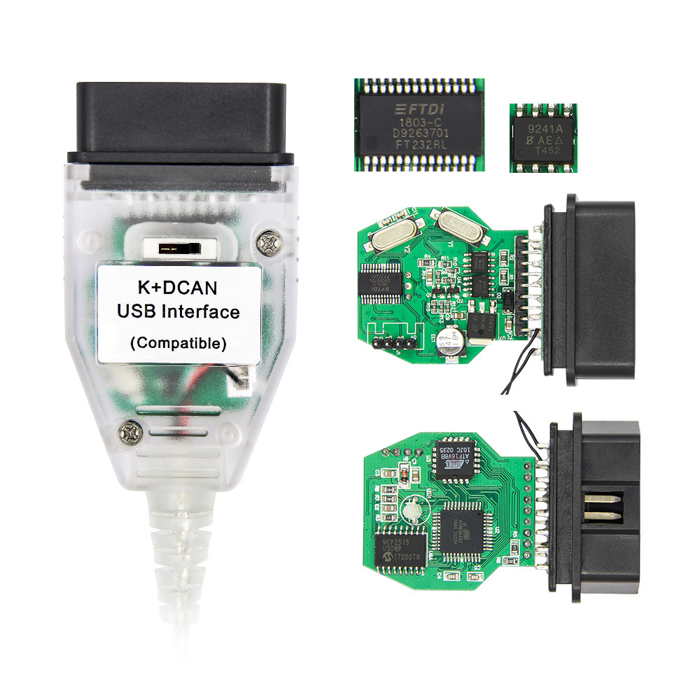 Dây Cáp K-line OBD 2 OBD2 Cho Xe Hơi BMW 1998-2013 inpa K DCAN K + DCAN FTDI FT232RL