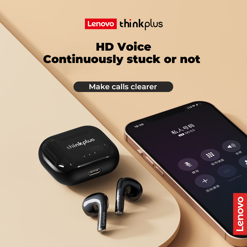Tai Nghe Bluetooth 5.3 Không Dây Lenovo LP40 PLUS Chống Nước Có Micro Âm Thanh Siêu Trầm Và Phụ Kiện