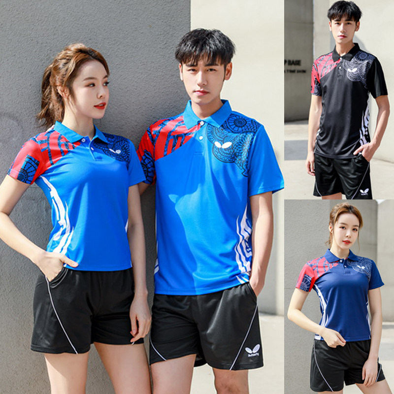Bộ Đồ Thể Thao Đánh Bóng Bàn Tay Ngắn Mau Khô Đội Jersey Bướm Mới Cho Nam Và Nữ