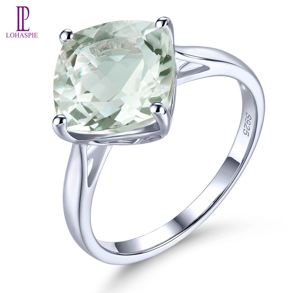 Nhẫn Bạc 925 Đính Đá Thạch Anh Tím Tự Nhiên 3.8 Carats Thời Trang Cho Nữ