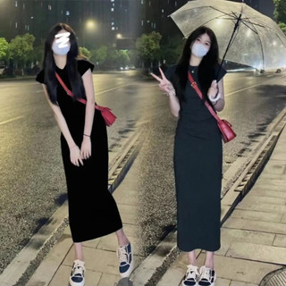 Đầm Dài Ôm Eo Tay Ngắn Thời Trang Mùa Hè Quyến Rũ Cho Nữ