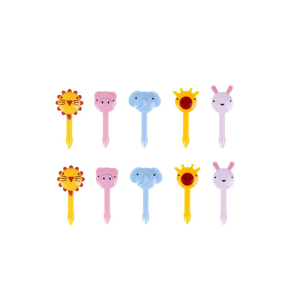 Bộ 10 Nĩa Ăn Trái Cây Hình Động Vật Hoạt Hình Dành Cho Trẻ Em