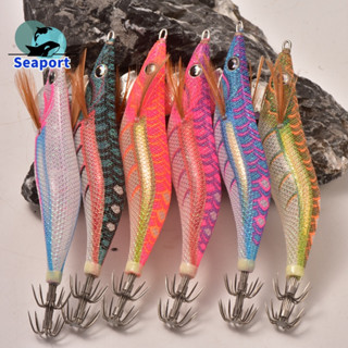Mồi câu cá bằng mực UV, số. 3.5 Phát Sáng Tôm Tôm Tôm Tôm Mồi Dạ Quang Nhân Tạo Cuttlefish Tay Jig Móc Bộ