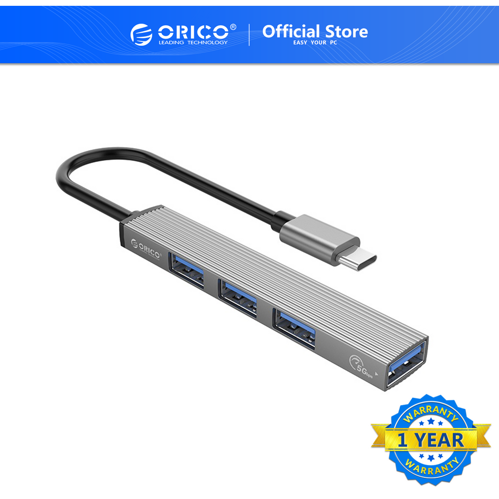 Hub chia cổng ORICO chuyển đổi Type-C sang 4 cổng USB 3.0 + 2.0 AH-13/ 3 cổng USB và khe đọc thẻ nhớ AH-12F