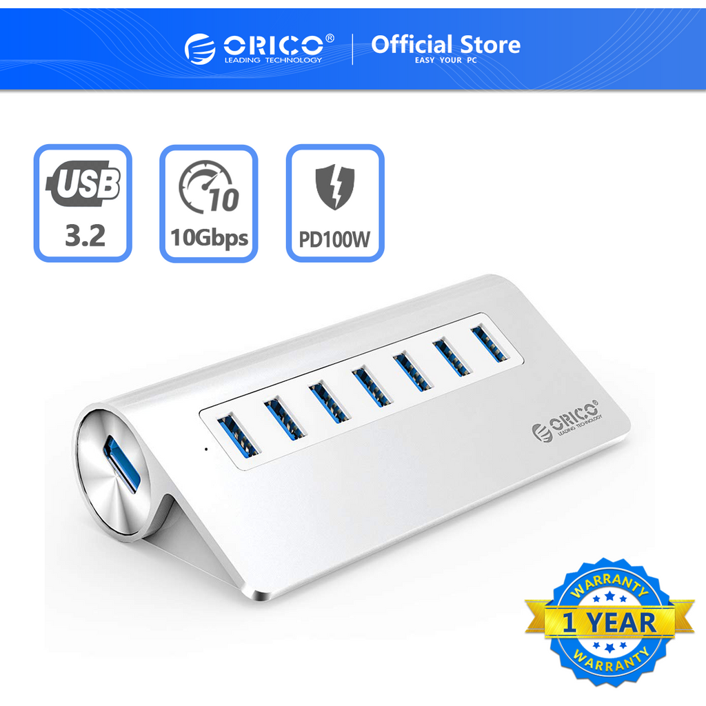 Hub USB Orico M3H4-V1 Làm Từ Nhôm 4 Cổng USB 3.0 Nhỏ Gọn Tốc Độ Cao Cho Máy Tính Xách Tay PC Với Cáp 1M