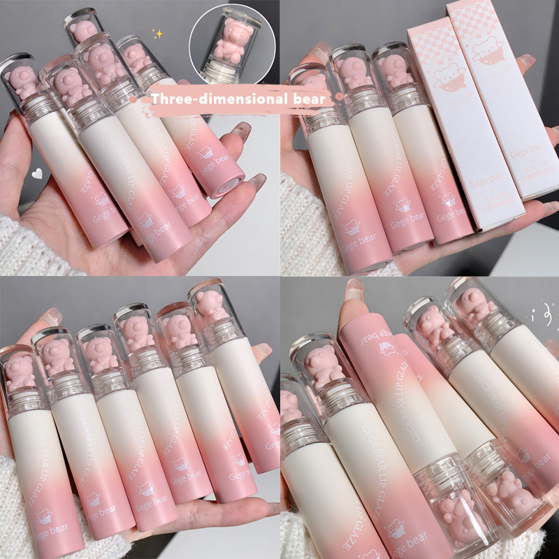 Son Môi Gege Bear Dưỡng Ẩm Lâu Trôi Chống Thấm Nước Không Dễ Phai Thiết Kế Hình Gấu Dễ Thương