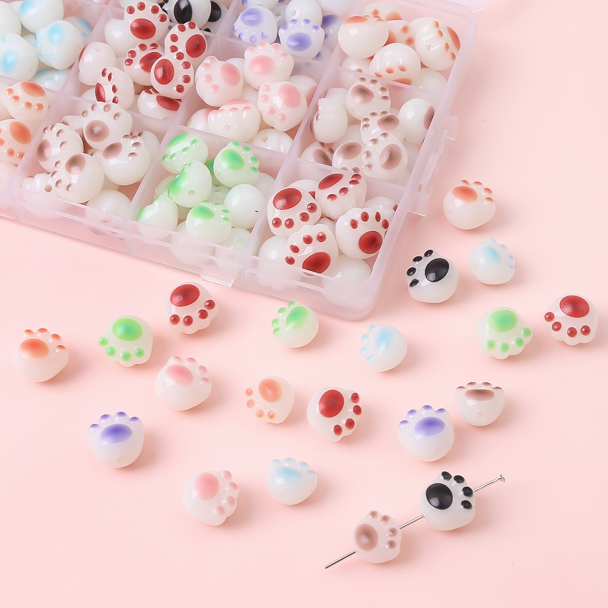 Dễ Thương Hạt Xỏ Vòng Tay Hình Chân Mèo Nhiều Màu Bằng acrylic Tinh Tế diy