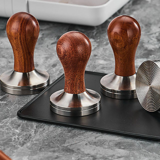 Shamjina Tay cầm ép bột cà phê bằng gỗ đáy phẳng 51/53/58mm dùng pha chế espresso / nhà hàng/ nhà bếp