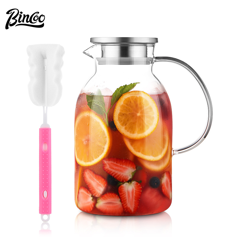 Bình Đựng Nước Bằng Thủy Tinh Chịu Nhiệt Có Nắp Dung Tích Lớn 1.8L / 2.2L