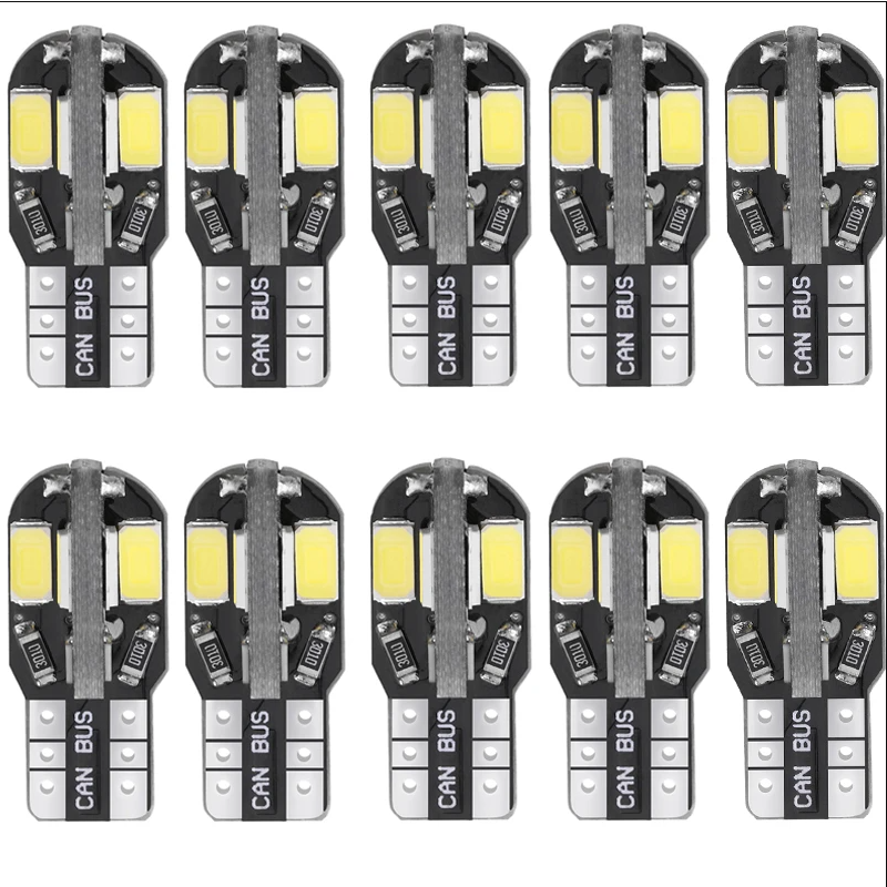 Bộ 10 Đèn Led T10 w5w 5630 8smd 194 168 12V 5w Chất Lượng Cao