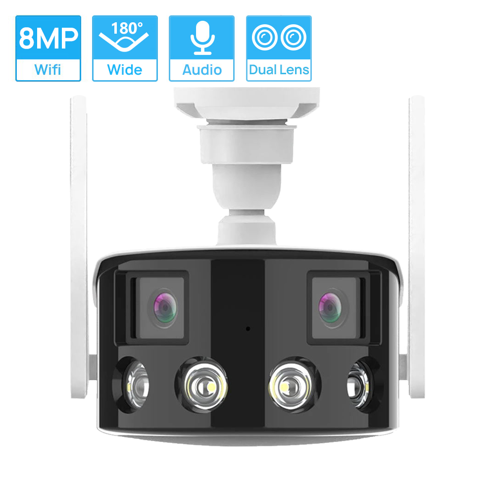 Linh Kiện Điện Tử Hamrol 4K 8MP 180 4K 8MP ° Camera An Ninh CCTV Hai Chiều Cảm Biến Góc Ultra-Wide Kết Nối WIFI