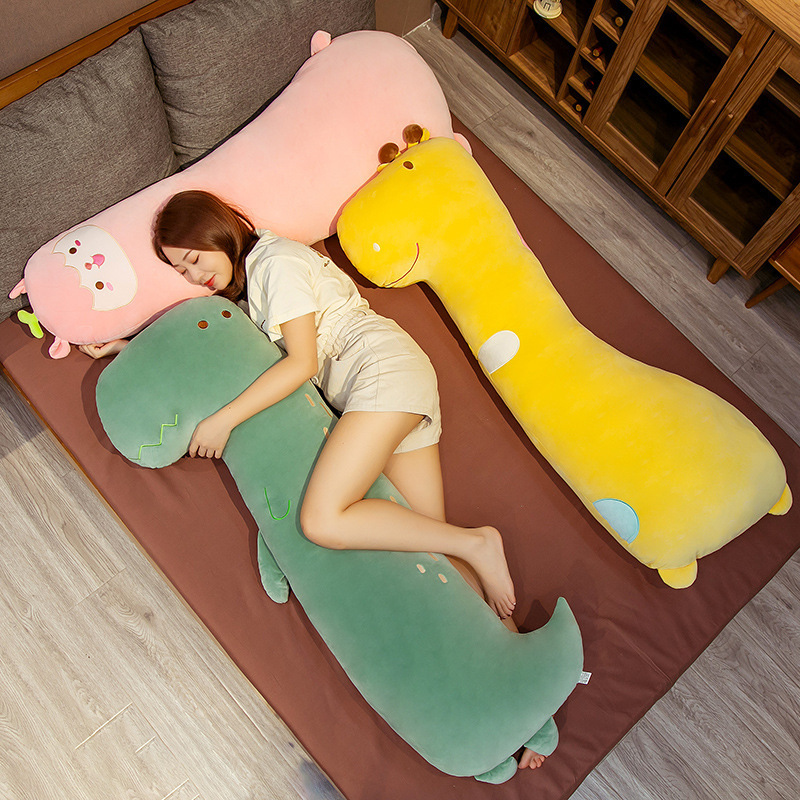 Gối Ôm Dài Hình Khủng Long Bằng Nhung Dễ Thương Xinh Xắn