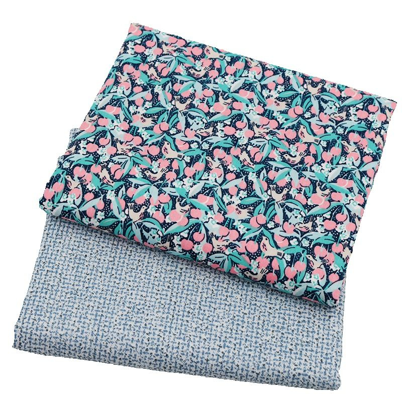 (Hàng Mới Về) Vải cotton Rộng 160cm / 60 '', Họa Tiết Chim Dâu Tây