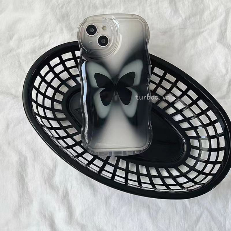 Ốp Điện Thoại Silicon Dẻo In Hình Bướm Đen iPhone 11 13pro 14 12Promax xr 7 / 8 6splus 6 7plus xs max 11Pro max 8plus