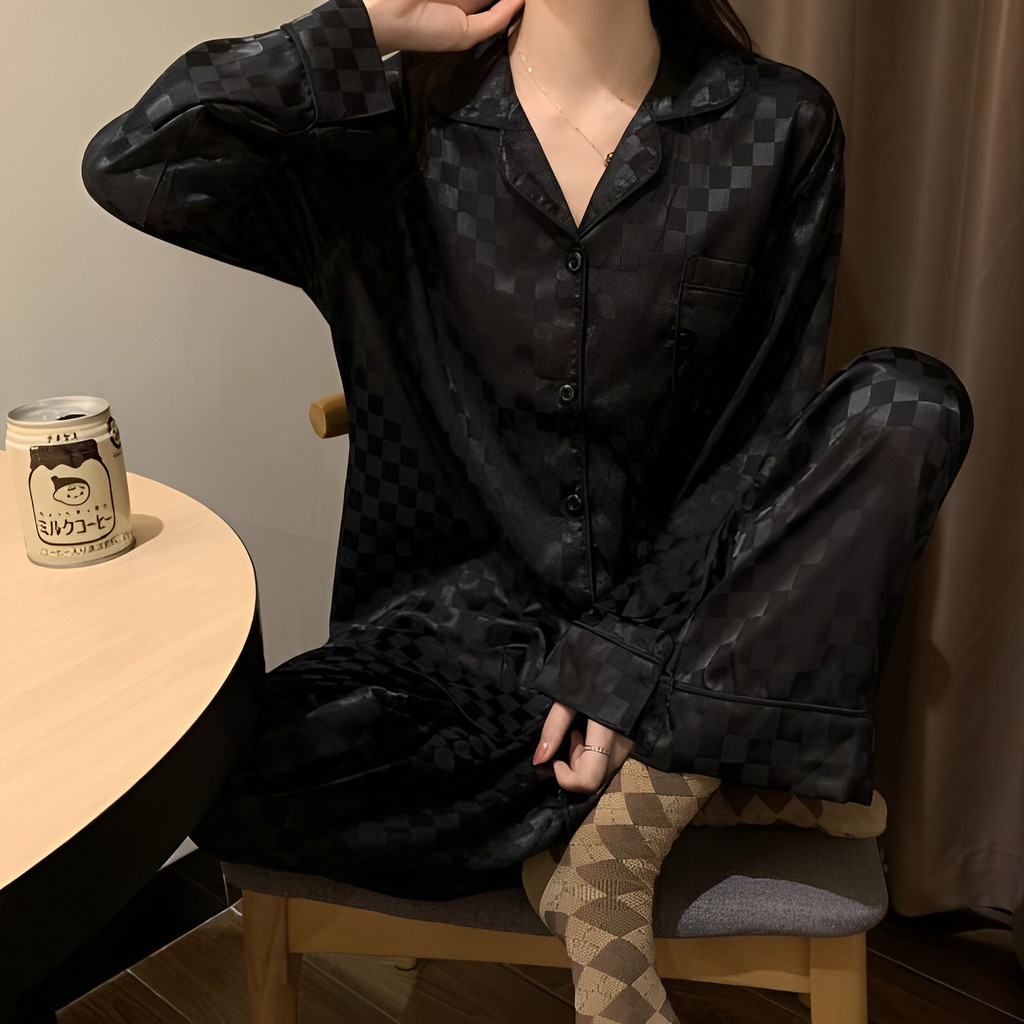 🔥Bộ Pijama🔥Chất Lụa Gấm Tay Dài- Quần Dài đồ bộ nữ pijama dài tay bigsize La103